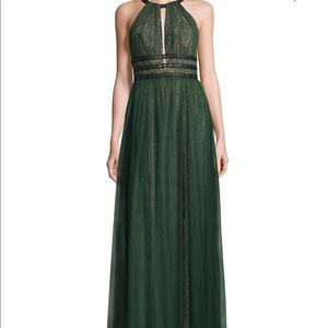NWT Tags Green BCBG Cutout Lace Gown. Size 4